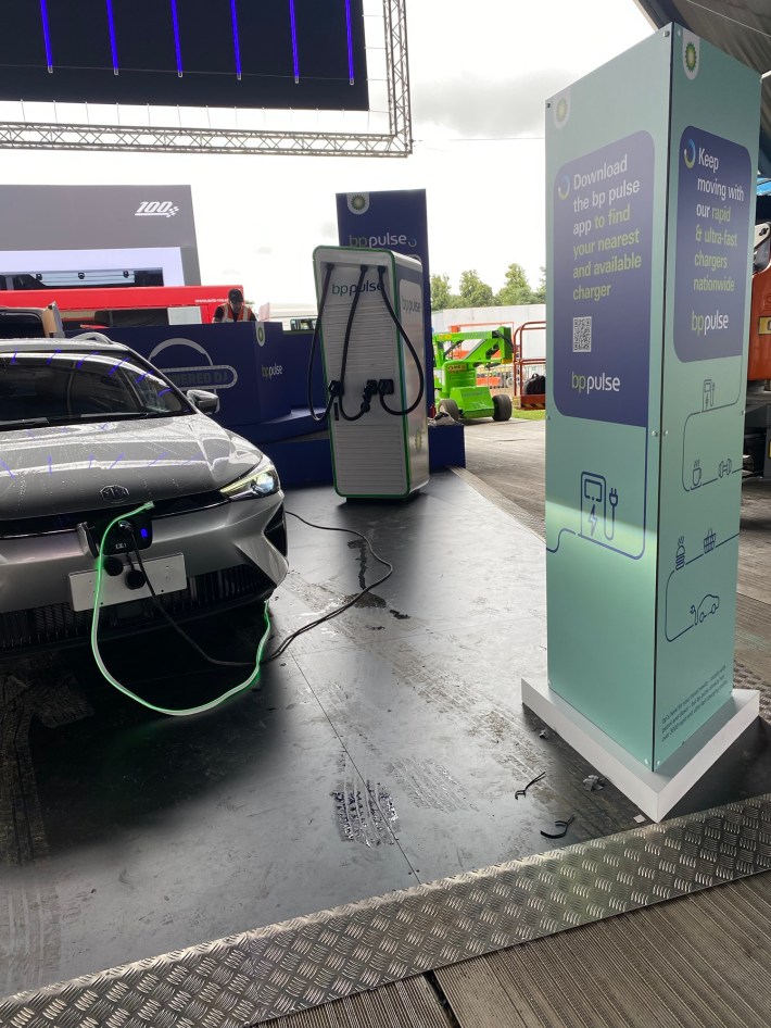 BP Pulse branded event equipment following transport and setup